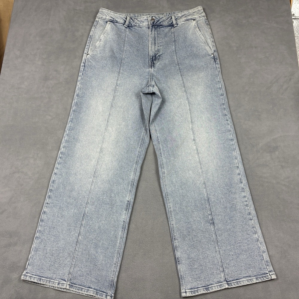 Michael Kors Size 16 Light Wash Wide Leg Jeans High Rise Denim Pants - Picture 2 of 9